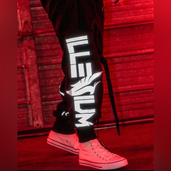 Illenium Reflective cargo pants I Heart Raves Sphere men’s XL - Picture 3 of 15